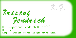 kristof fendrich business card